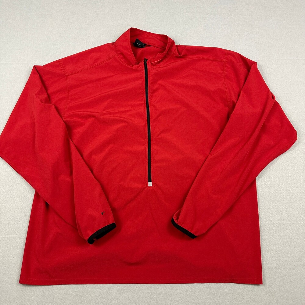 Vintage Nike Jacket Men Extra Large Red 1/2 Zip Pullover Lightweight Dri Fit Y2K